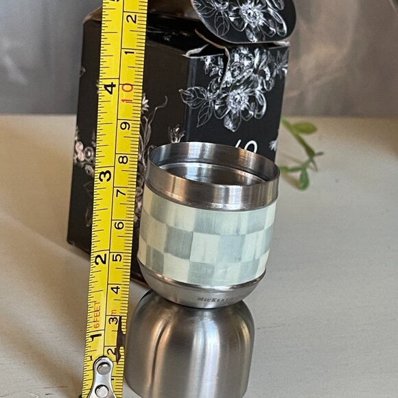MacKenzie-Childs 3260 Jigger — Sterling Check® | Dual-Ended 1 oz / 1.5 oz | Gift - Picture 3 of 9